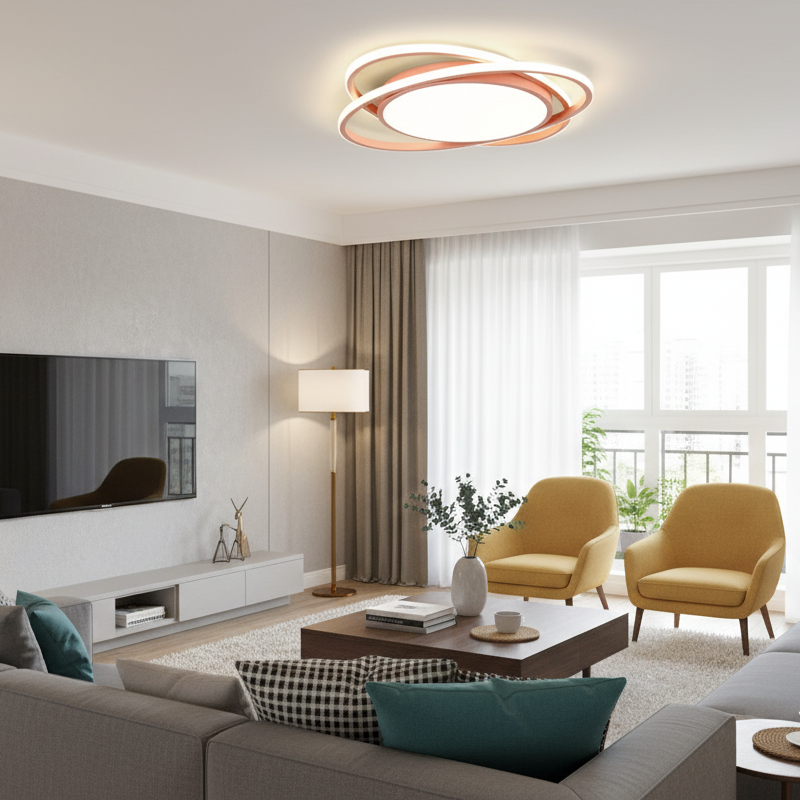 Elegante plafoniera LED rotonda nordica