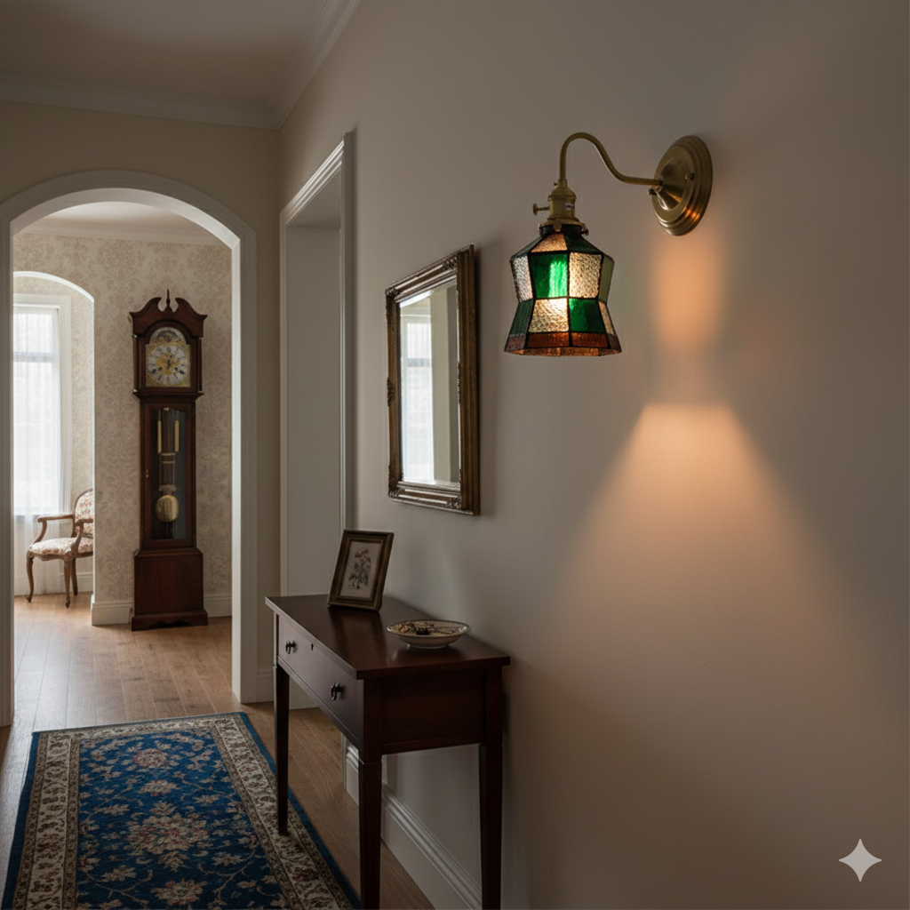 Lampada da parete Tiffany in stile Art Nouveau