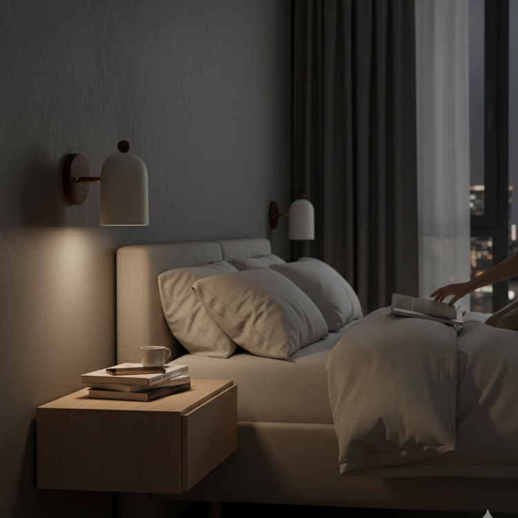 Retro rund metal væglampe