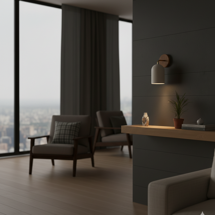 Retro rund metal væglampe