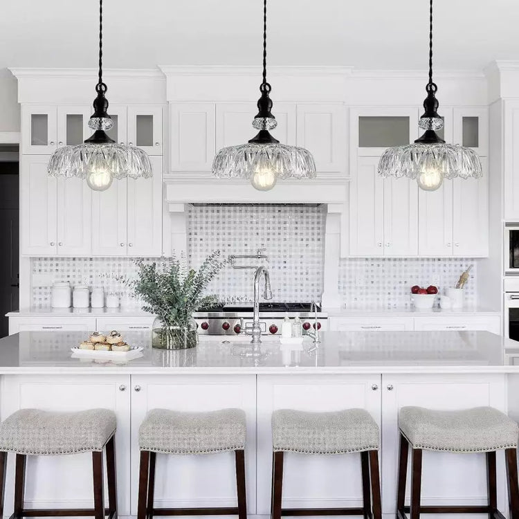 Schicke Glasblumen-Pendelleuchte