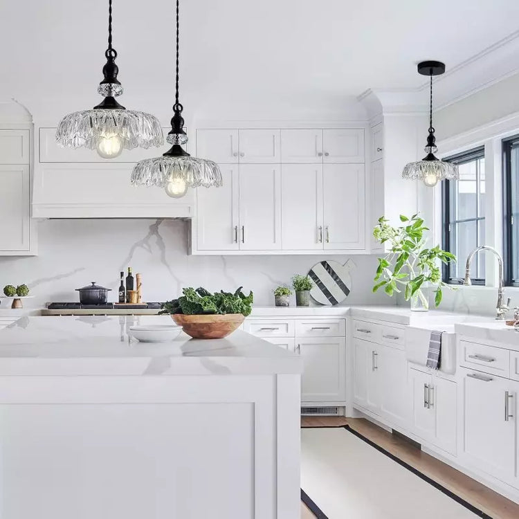 Schicke Glasblumen-Pendelleuchte