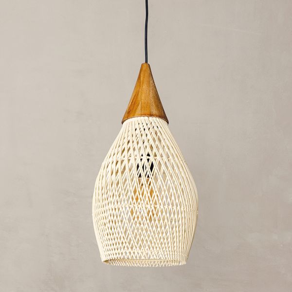 Glarefusion Vintage Rattan Woven Chandelier