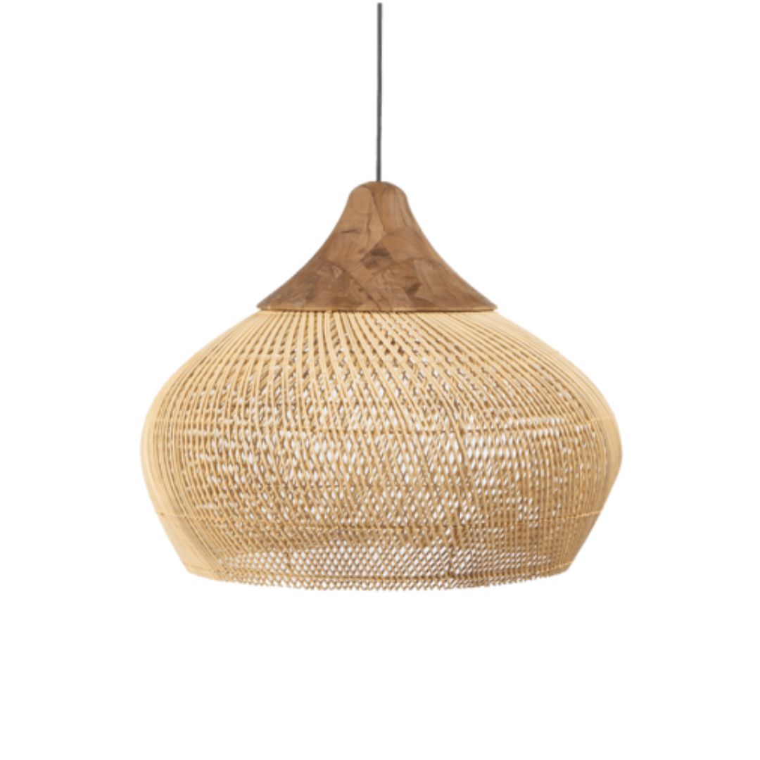 Glarefusion Vintage Rattan Woven Chandelier