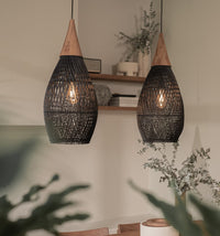 Glarefusion Vintage Rattan Woven Chandelier