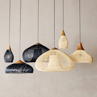 Glarefusion Vintage Rattan Woven Chandelier