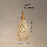 Glarefusion Vintage Rattan Woven Chandelier