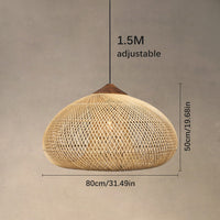 Glarefusion Vintage Rattan Woven Chandelier