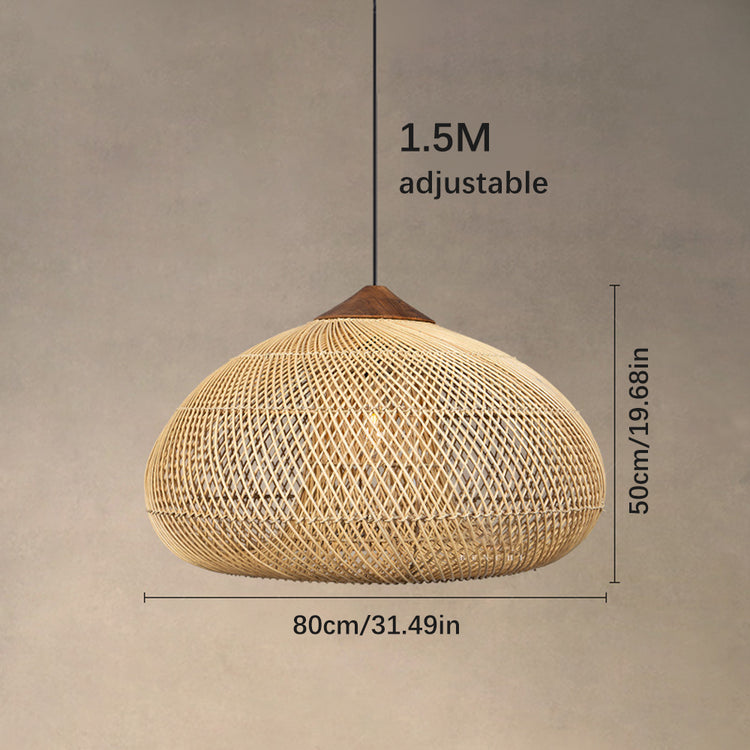 Glarefusion Vintage Rattan Woven Chandelier