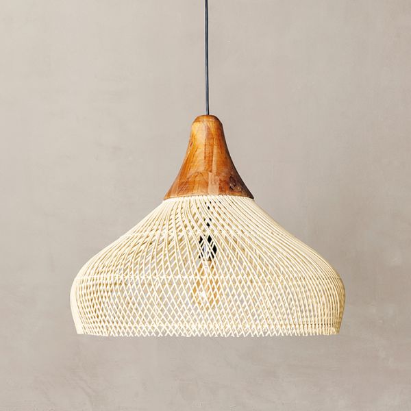 Glarefusion Vintage Rattan Woven Chandelier