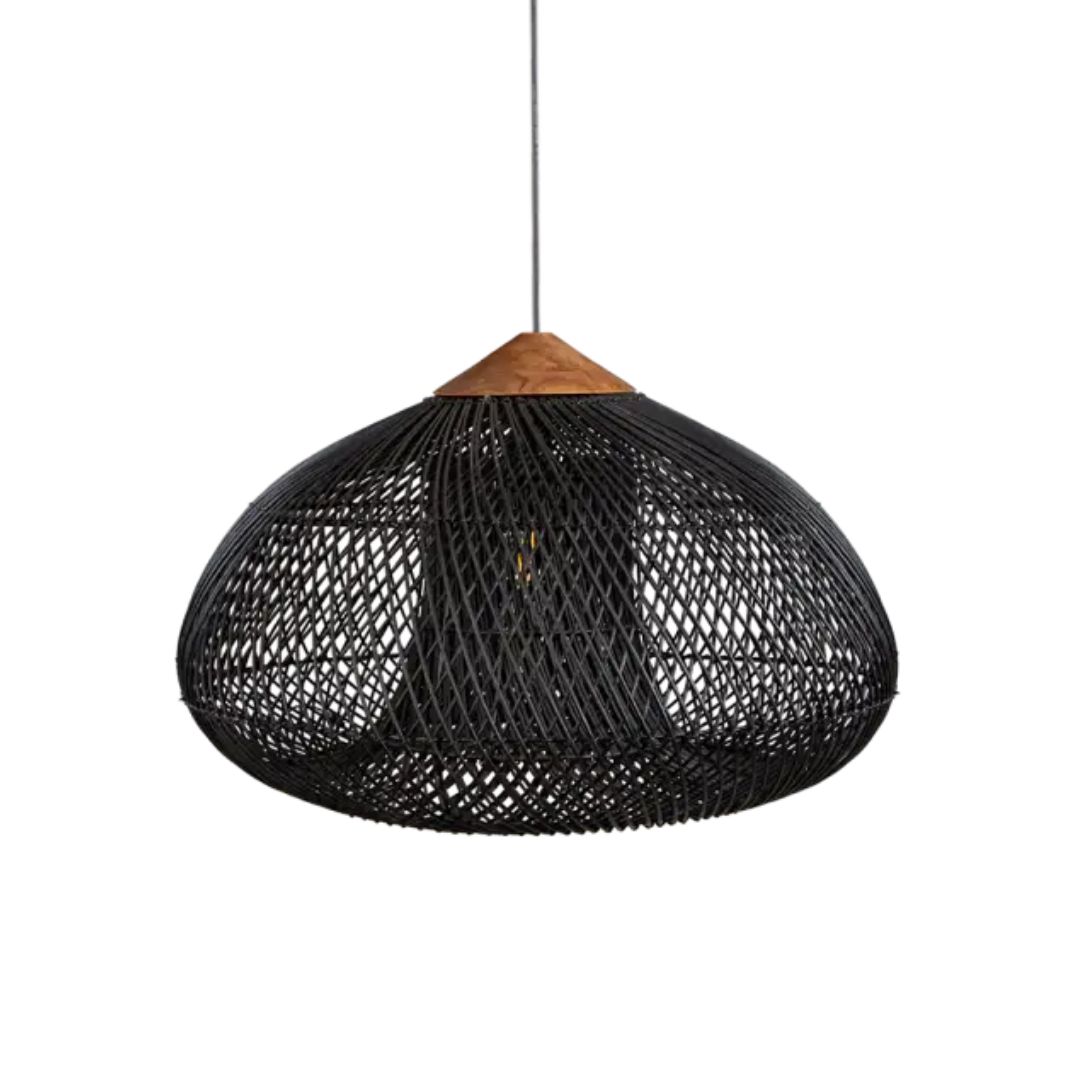 Glarefusion Vintage Rattan Woven Chandelier