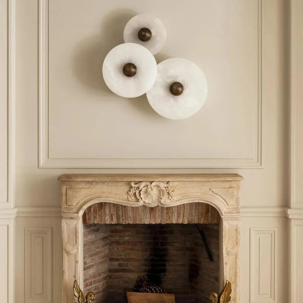 Modern Simple Round Alabaster Wall Light