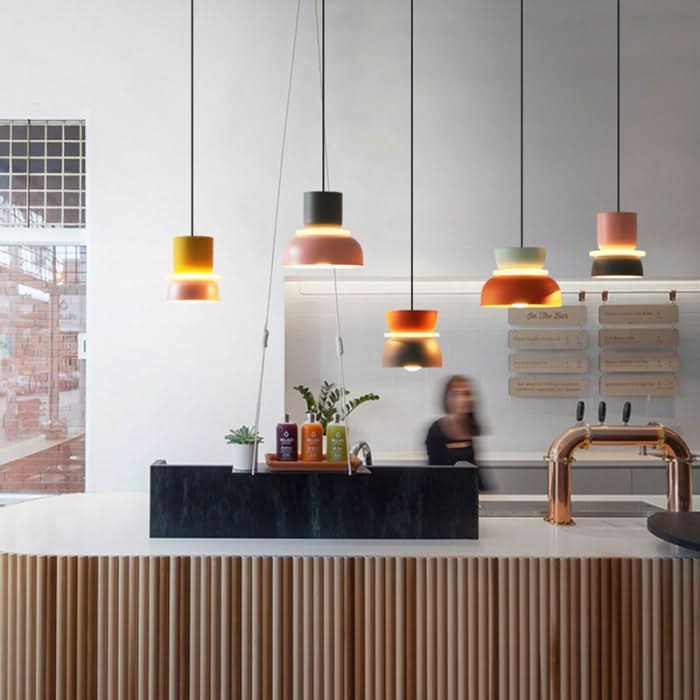 Lampadario in acrilico Macaron semplice nordico Glarefusion