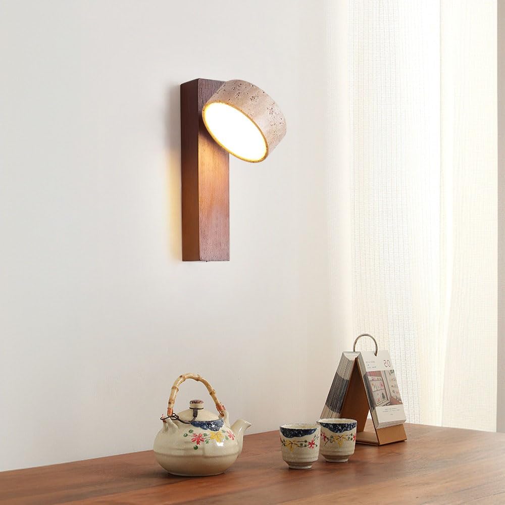 Off-White Travertine Wall Lamp