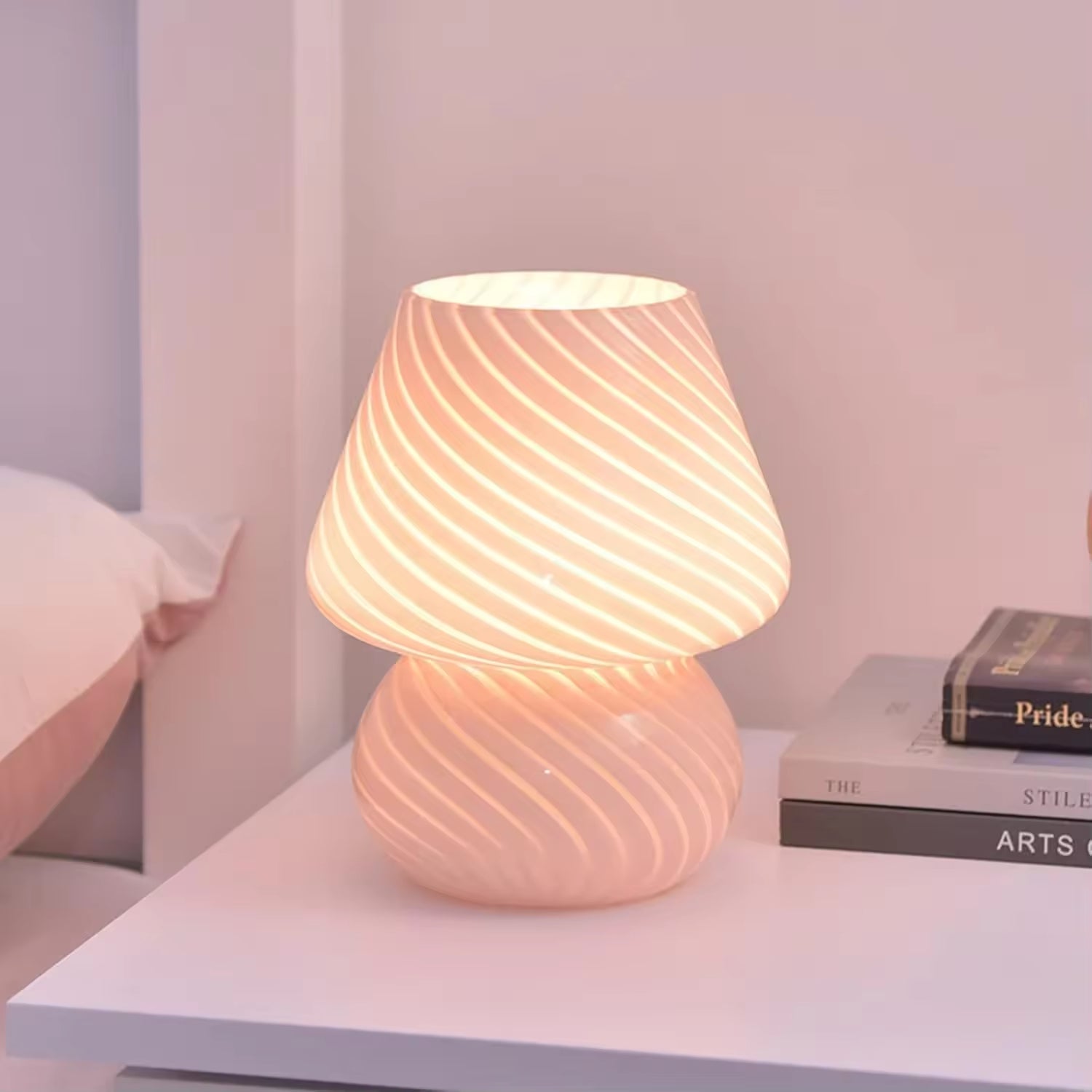 Retro kreativ bordslampa för svamp i glas