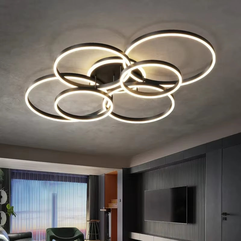 Elegante lampada da soffitto ad anello nordico