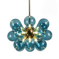 Moderne blå boble glas lysekrone