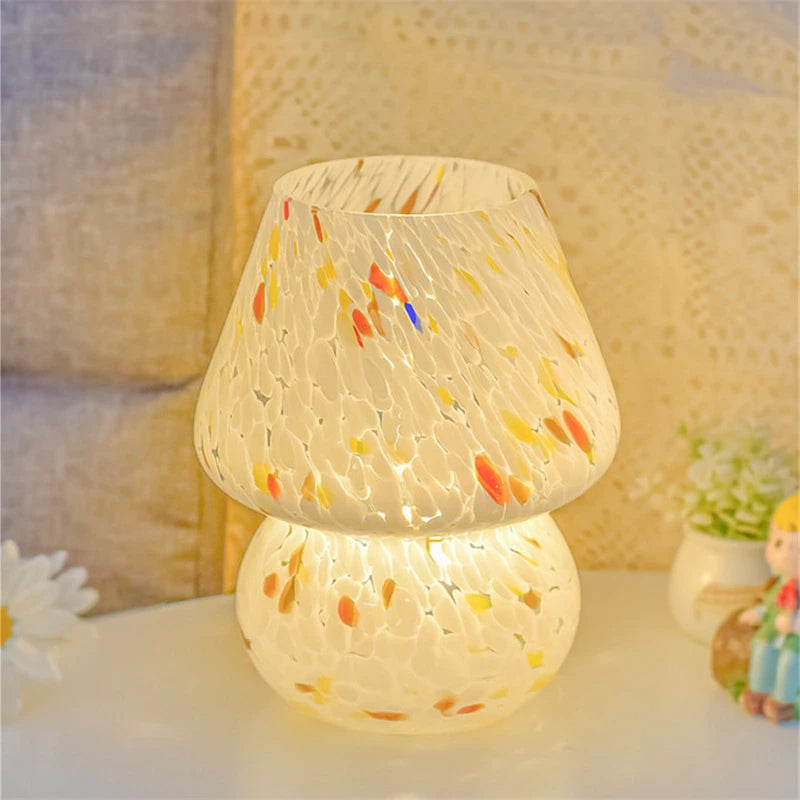Retro kreativ bordslampa för svamp i glas