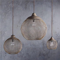 Rustic Metal Mesh Pendant Light