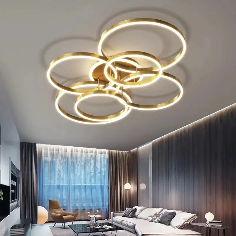 Elegante lampada da soffitto ad anello nordico