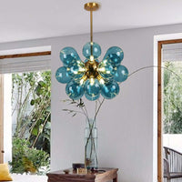 Moderne blå boble glas lysekrone