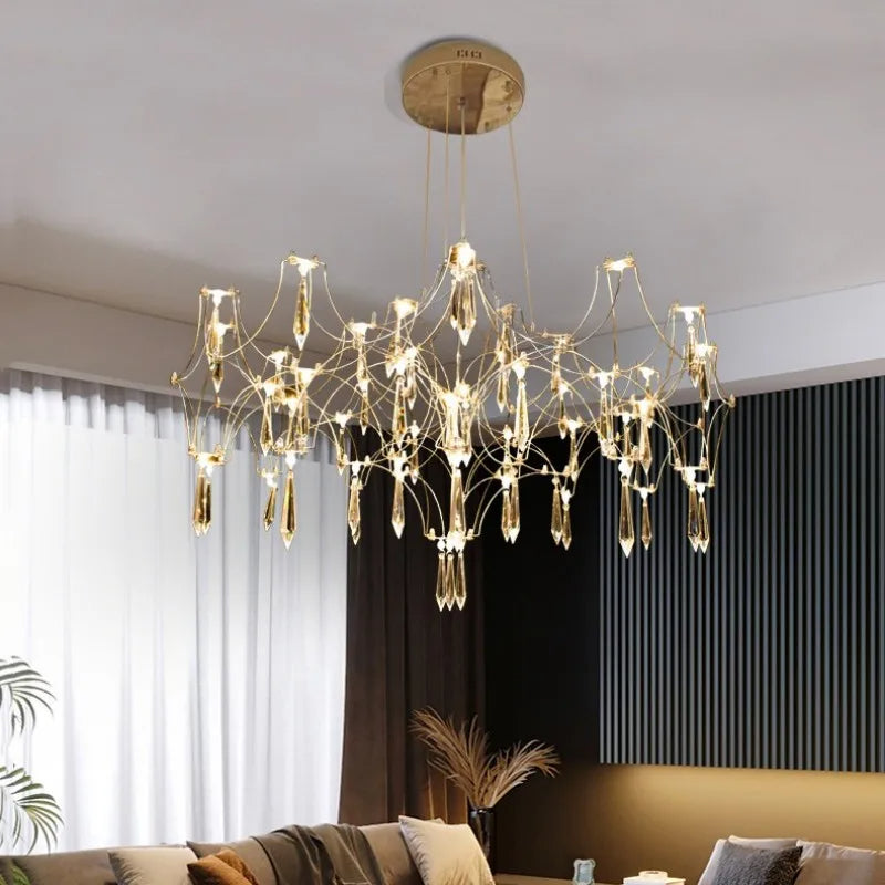 Lampadario di cristallo scintillante di lusso