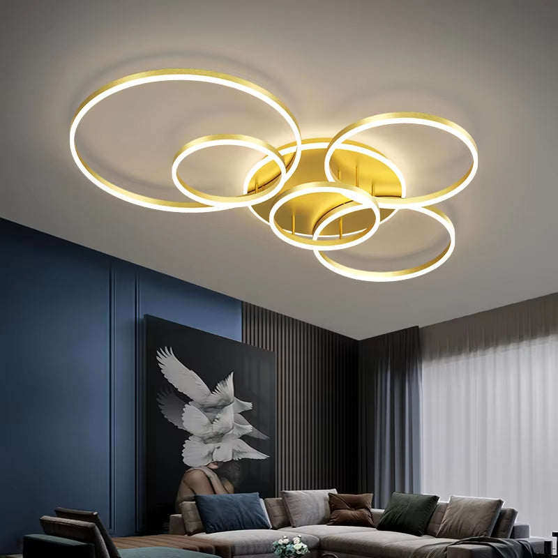 Elegante lampada da soffitto ad anello nordico