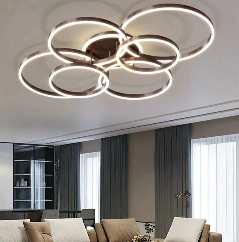 Elegante lampada da soffitto ad anello nordico