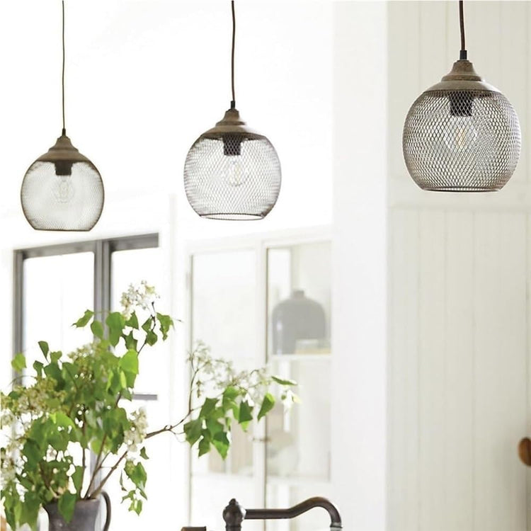 Rustic Metal Mesh Pendant Light