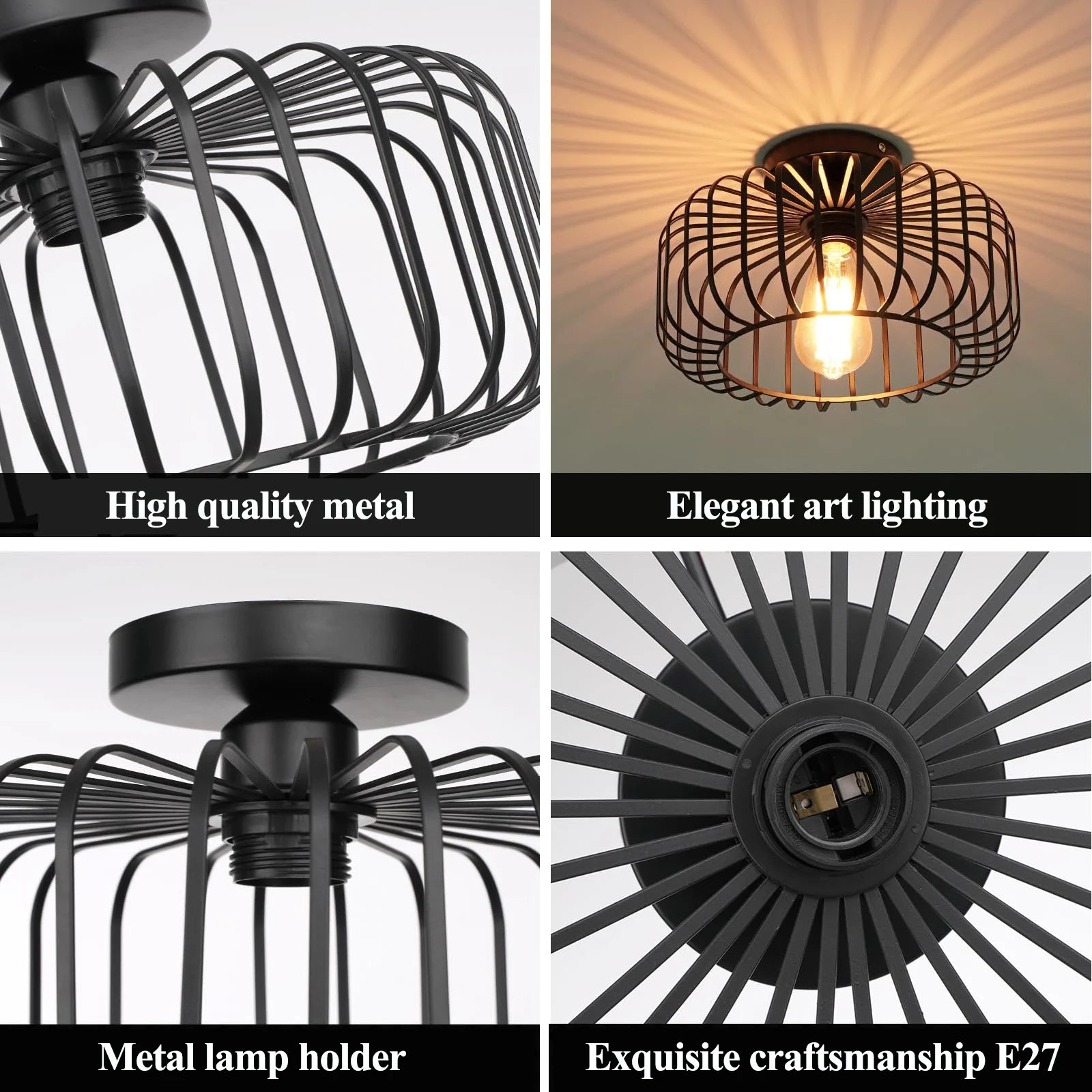 Mid-Century Modern Birdcage Ceiling Light