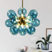 Moderne blå boble glas lysekrone