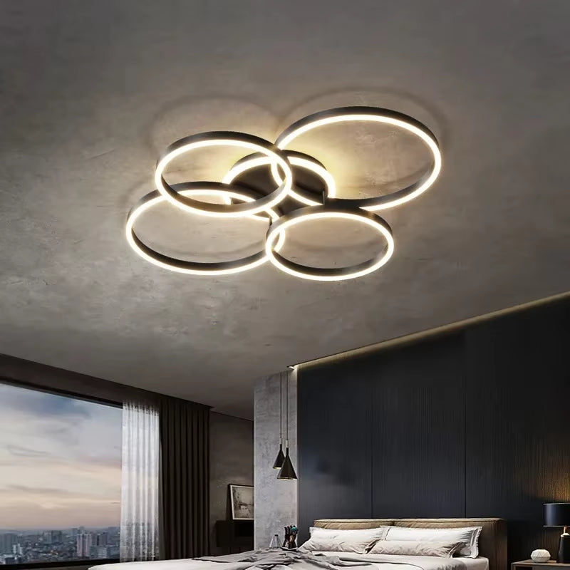 Elegante lampada da soffitto ad anello nordico