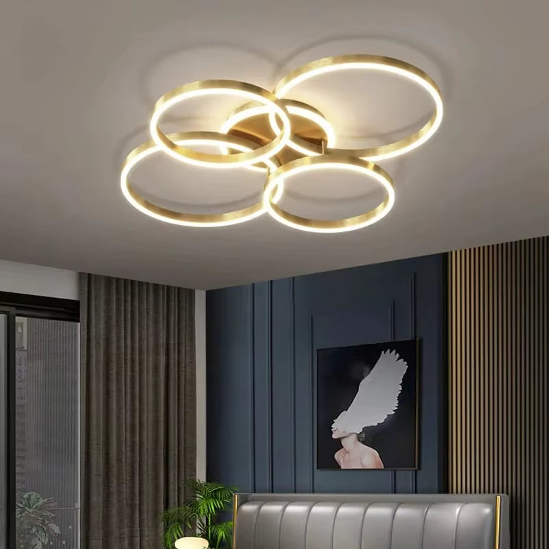 Elegante lampada da soffitto ad anello nordico