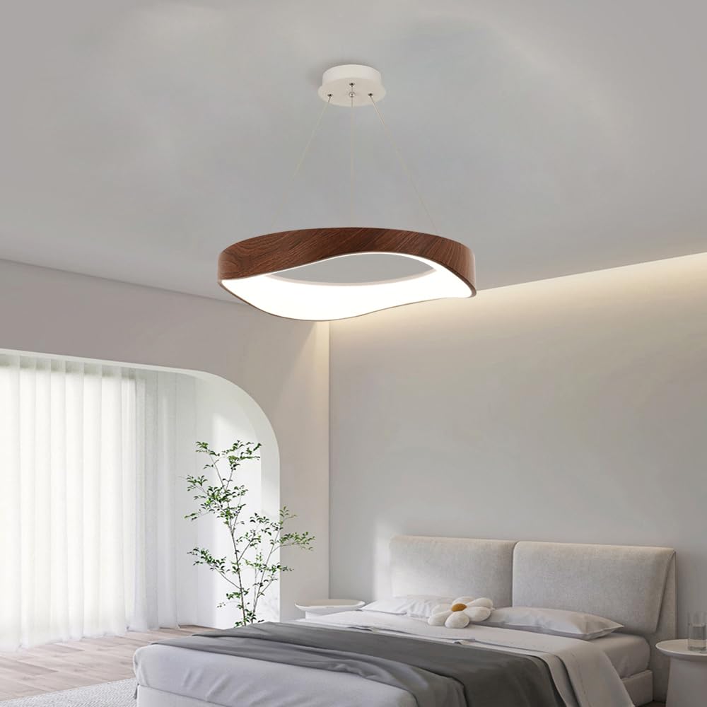 Lampada a sospensione nordica con venature del legno