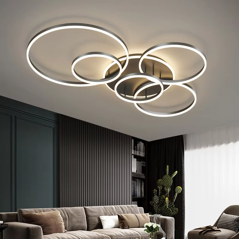 Elegante lampada da soffitto ad anello nordico