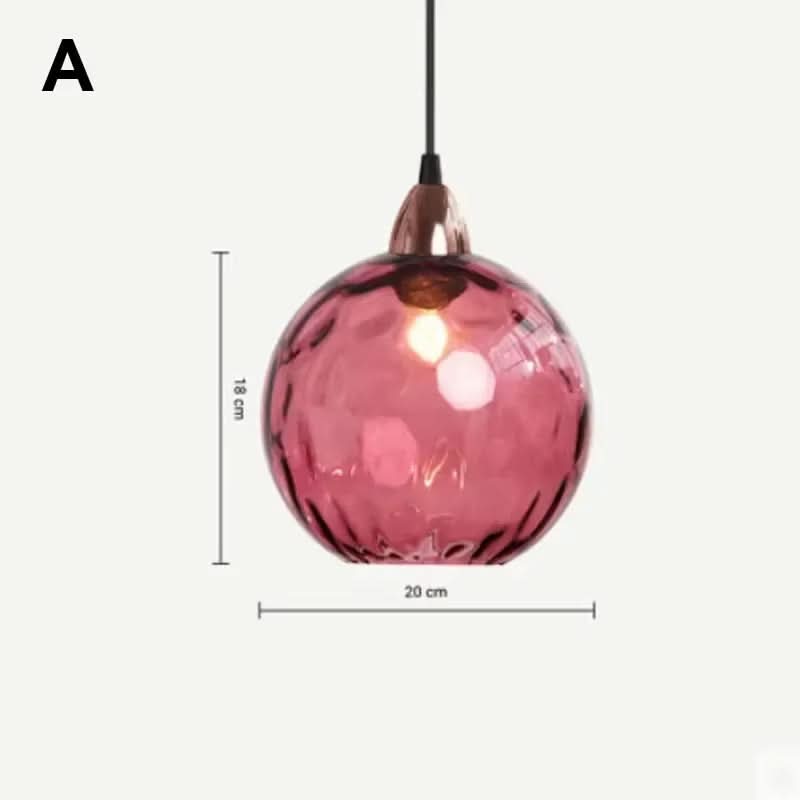 Lampada a sospensione moderna a sfera in vetro con motivo ad acqua colorata semplice Glarefusion