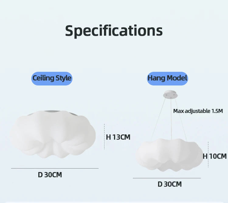 Cream-style Kids’ Room Ceiling Lights with Pumpkin-Cloud Inspired Design