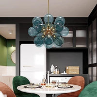 Moderne blå boble glas lysekrone