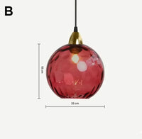 Glarefusion Modern Simple Colored Water Pattern Glass Ball Pendant Light