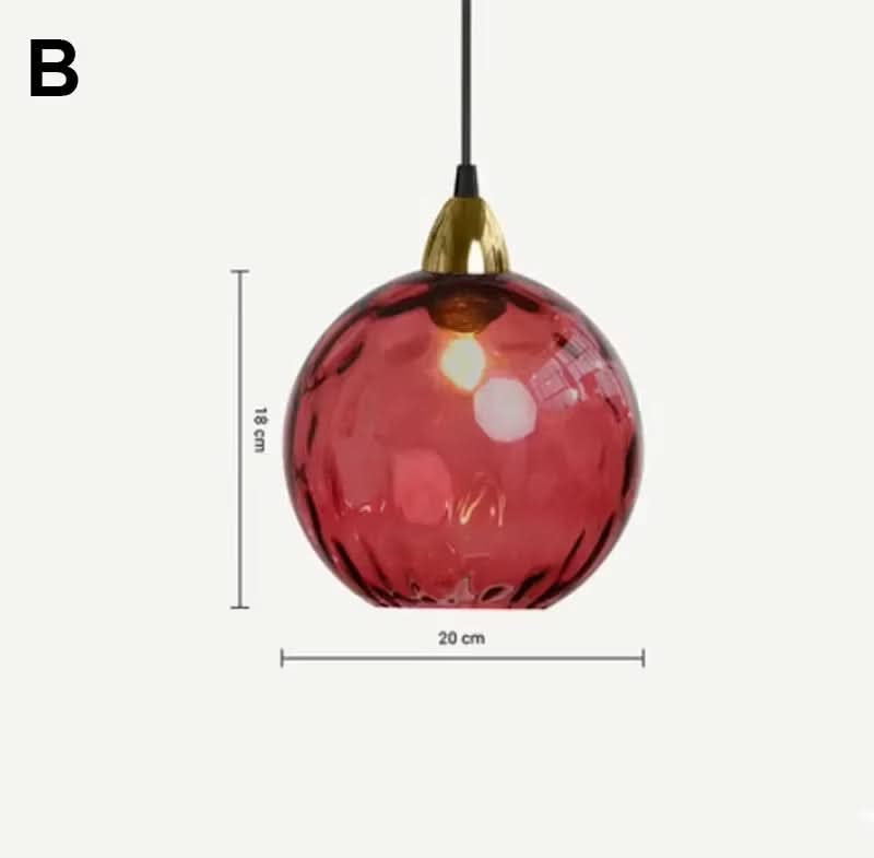 Lampada a sospensione moderna a sfera in vetro con motivo ad acqua colorata semplice Glarefusion