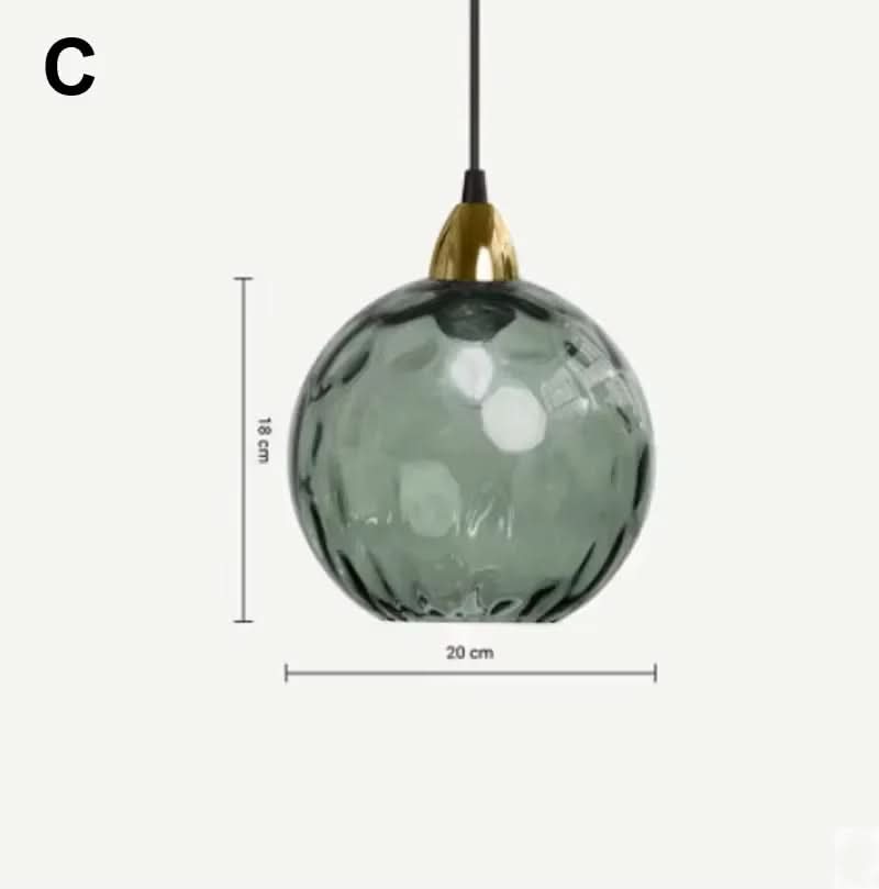 Lampada a sospensione moderna a sfera in vetro con motivo ad acqua colorata semplice Glarefusion