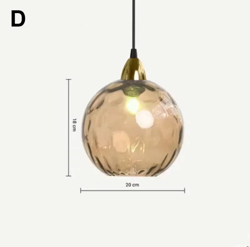 Lampada a sospensione moderna a sfera in vetro con motivo ad acqua colorata semplice Glarefusion