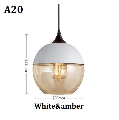 Nero geometrico moderno & Lampada a sospensione in vetro ambrato