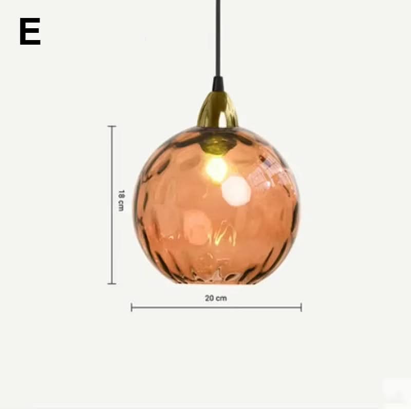 Lampada a sospensione moderna a sfera in vetro con motivo ad acqua colorata semplice Glarefusion