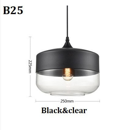Nero geometrico moderno & Lampada a sospensione in vetro ambrato