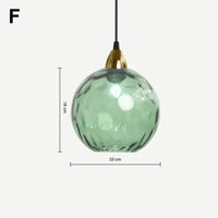 Glarefusion Modern Simple Colored Water Pattern Glass Ball Pendant Light