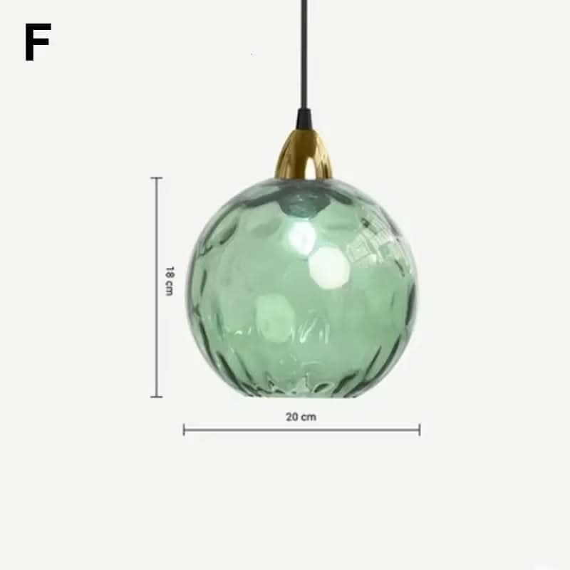 Lampada a sospensione moderna a sfera in vetro con motivo ad acqua colorata semplice Glarefusion