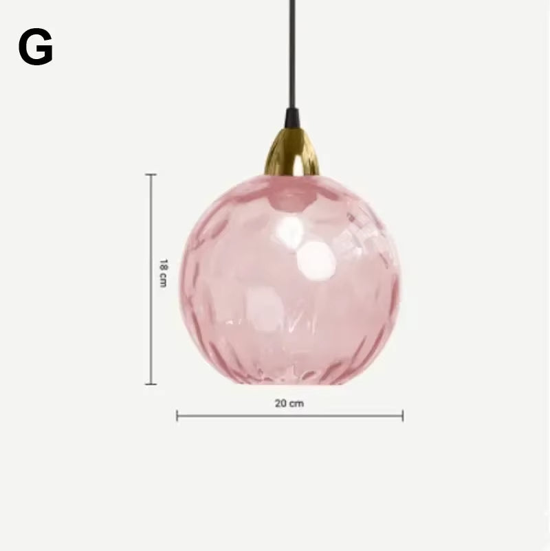 Glarefusion Modern Simple Colored Water Pattern Glass Ball Pendant Light