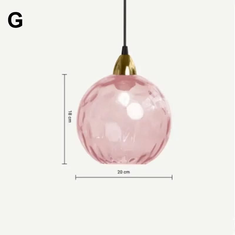 Lampada a sospensione moderna a sfera in vetro con motivo ad acqua colorata semplice Glarefusion