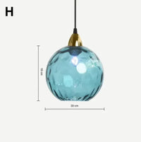 Glarefusion Modern Simple Colored Water Pattern Glass Ball Pendant Light